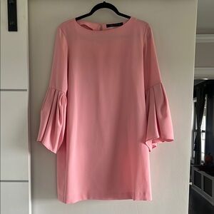 Zara Pleated Bell Sleeve Dress